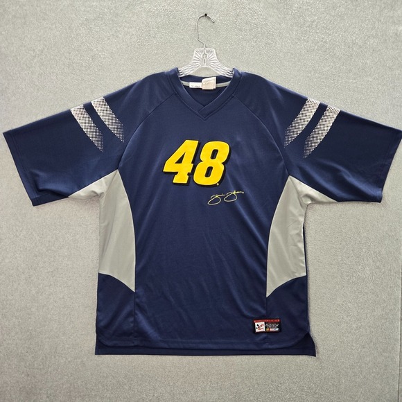 Nascar Men Jersey XL Blue Jimmie Johnson 48 Chase Racing Short Sleeve V Neck - Picture 1 of 10